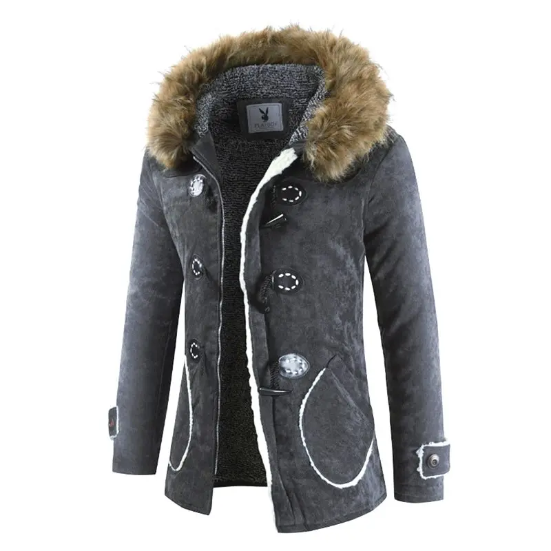 2019 зимний Тренч мужское модное длинное пальто шерстяное толстая Мужская