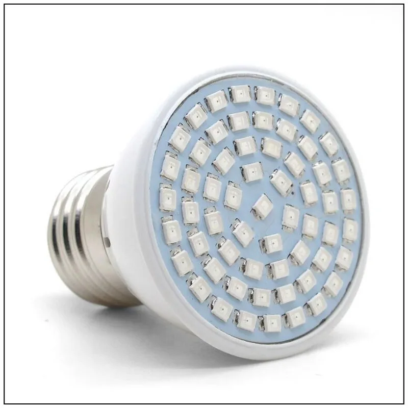 LED E27 12 Вт лампа для выращивания SMD 60 светодиодов AC 220 В полный спектр комнатных