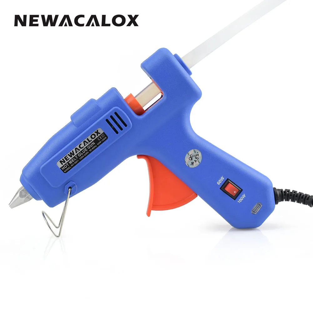 NEWACALOX 60 Вт 100 штепсельная вилка ЕС DIY термоплавкий клеевой пистолет с 1 шт. 11 мм