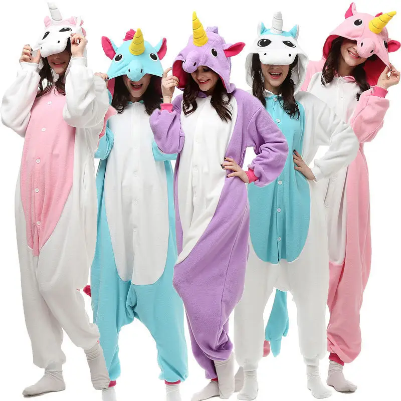 кигуруми аниме косплей Единорог Kigurumi Пижама Аниме Животных Косплей Костюм Fancy Dress