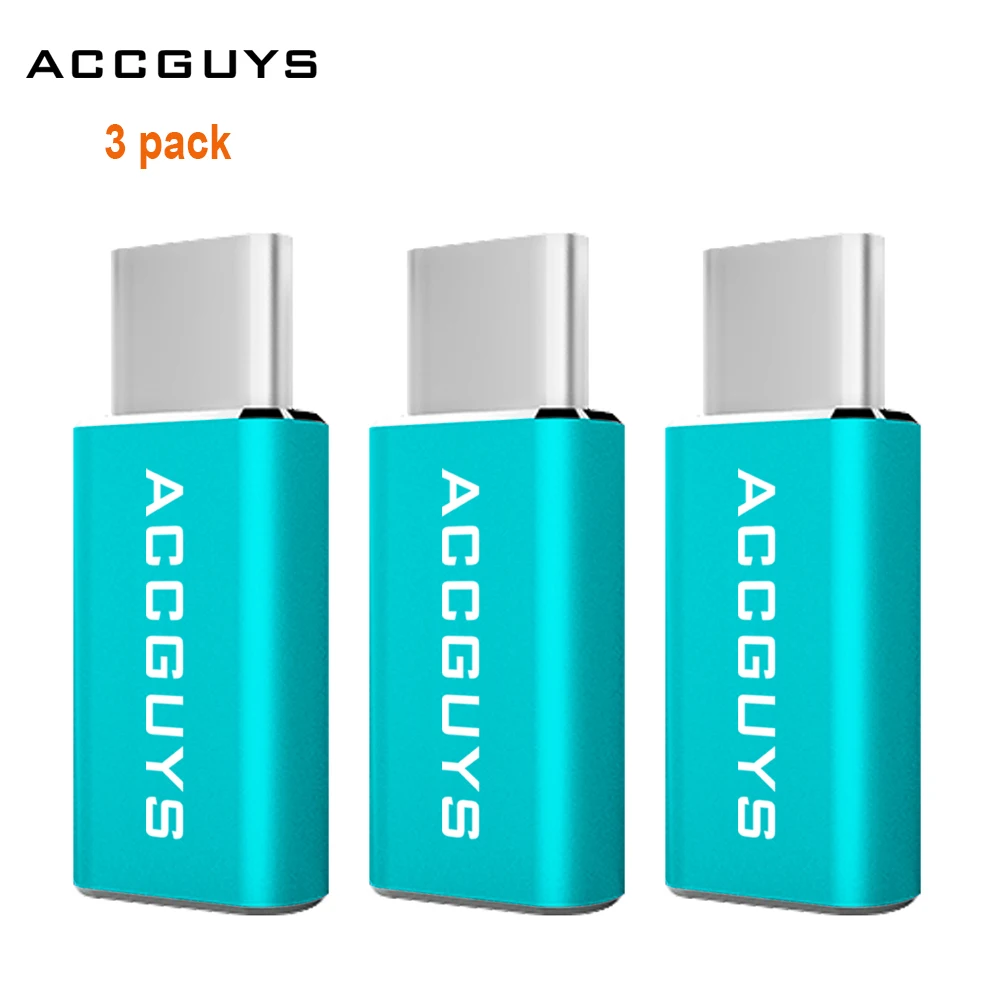 ACCGUYS Тип usb C Male к микро-usb Female конвертер адаптер 3 шт. для Xiaomi Mi5 4C 4S ZUK Z2 PRO Z1 Nexus 5X6 P htc