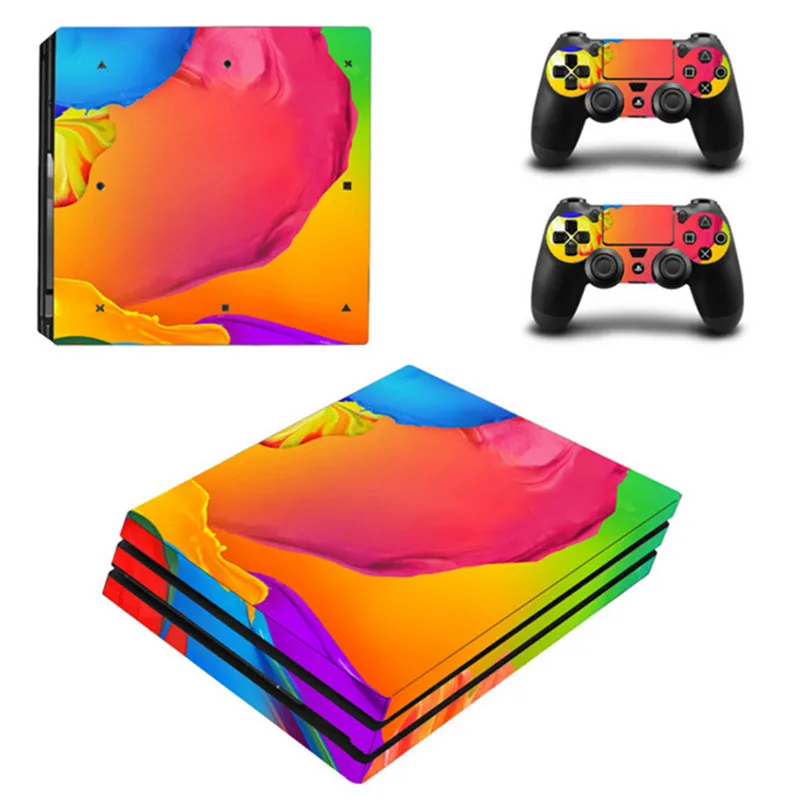 Для игровой консоли Sony Playstation 4 Pro Яркая Цветная виниловая наклейка на кожу