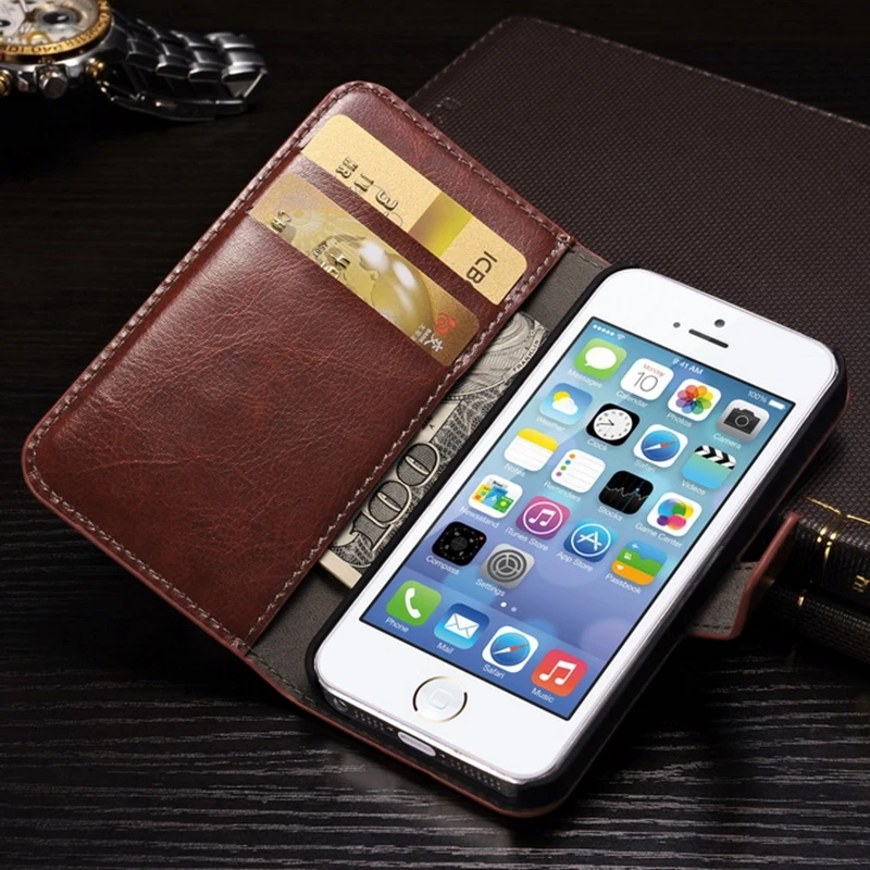 Для чехла iPhone 5S чехол для 5 SE 5c из искусственной кожи седельная откидная