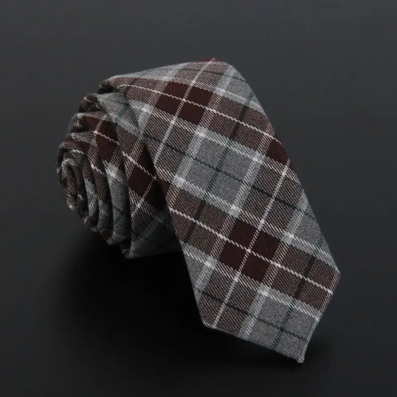 SHENNAIWEI High quality plaid men cotton and fabric linen cloth tie 5.5cm skinny necktie brand 2017 luxury gravata slim lot | Аксессуары