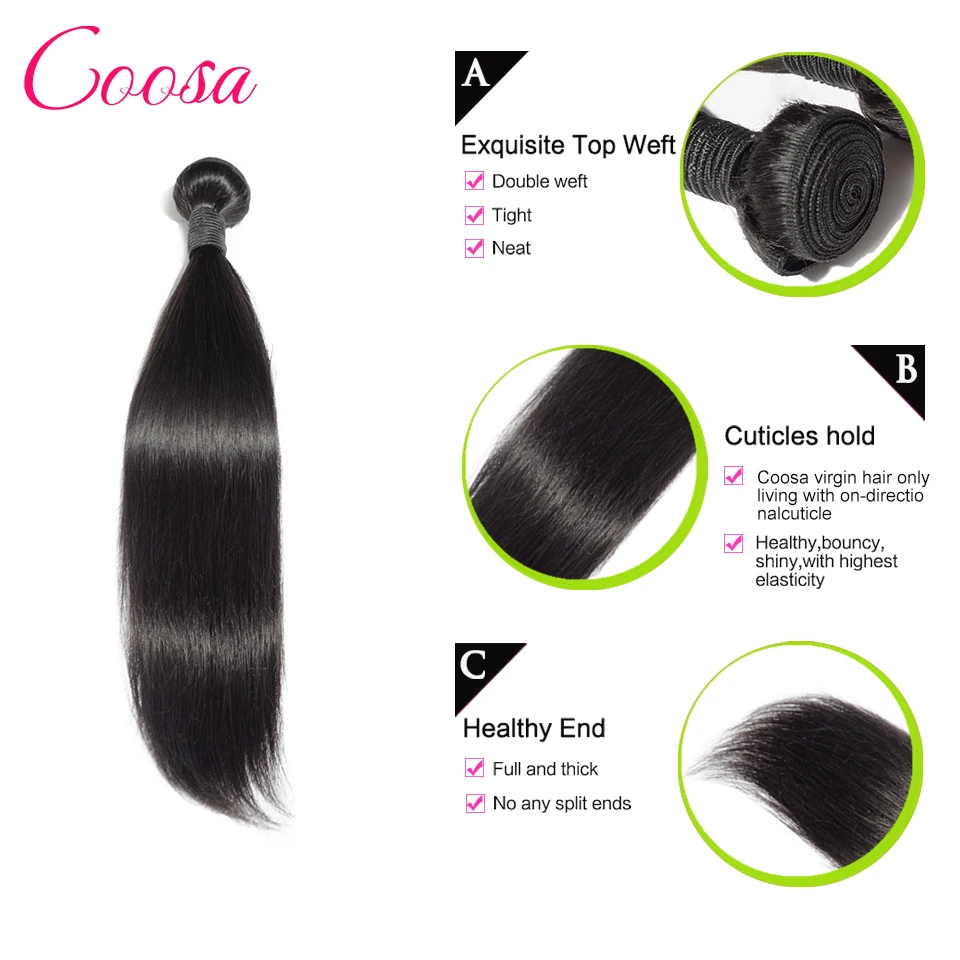 Indian Straight Hair 1 Bundle Soft Virgin Coosa Products Hot Sale |