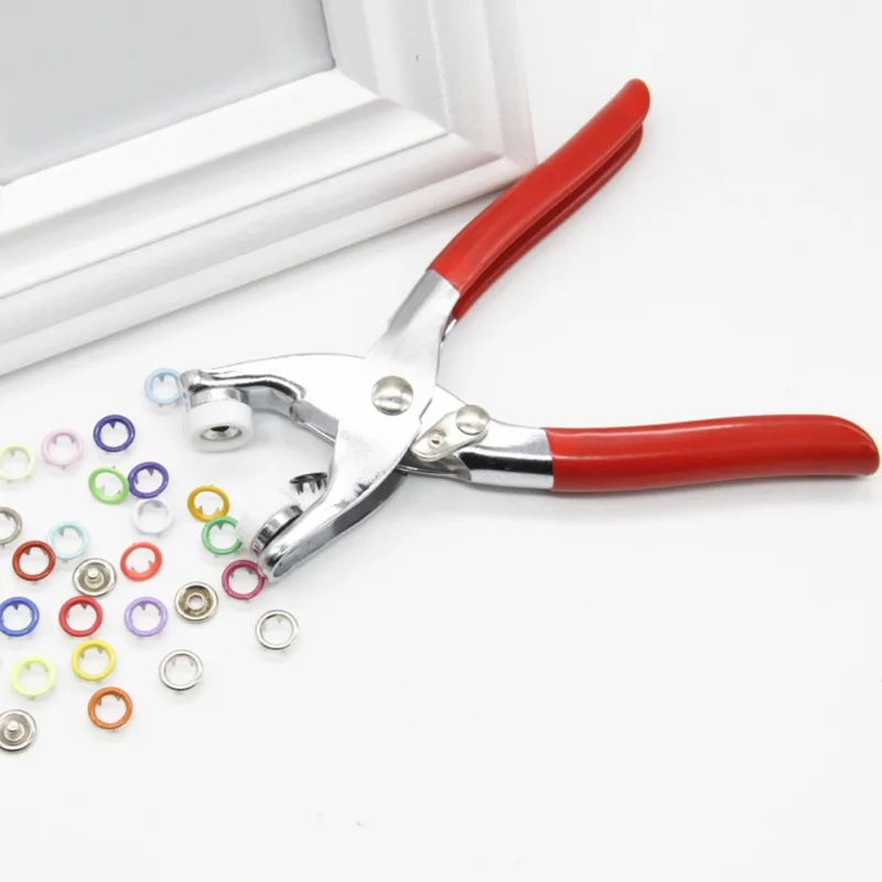Плоскогубцы инструмент для 9,5 мм металлический штырь кнопки 100 наборов зажимов заклёпки попперы Детские ползунки пряжки+ 1 коробка