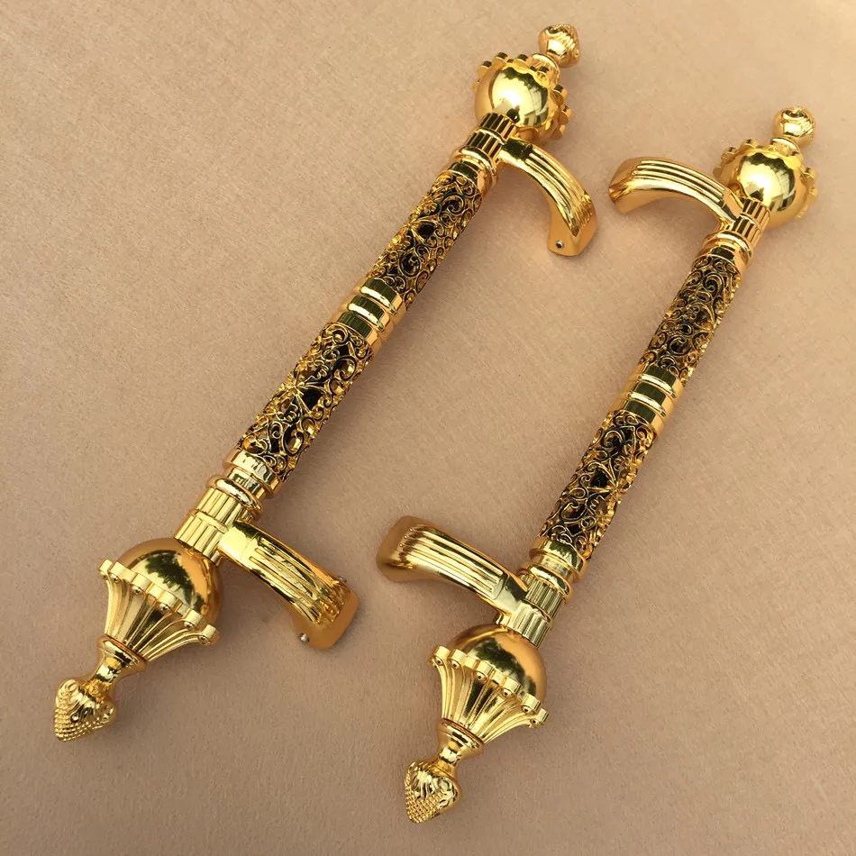 Европейские модные высококачественные золотые большие ручки для ворот 480 мм