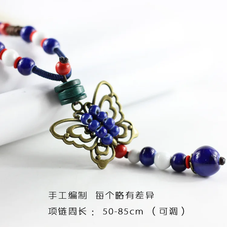 2018 Hot Fashion Handmade Ceramic String Beads long Strand Necklace Tassel Pendant Jewelry For Women New | Украшения и аксессуары