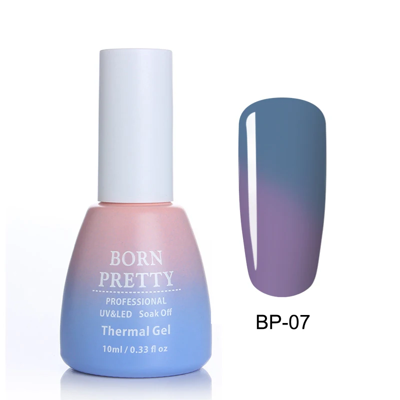 BP-07 BORN PRETTY, 10 мл, блестящий термальный гель для ногтей, меняющий цвет, яркий, замачиваемый, УФ светодиодный Гель-лак для маникюра, Гель-лак - Цвет: BP-07