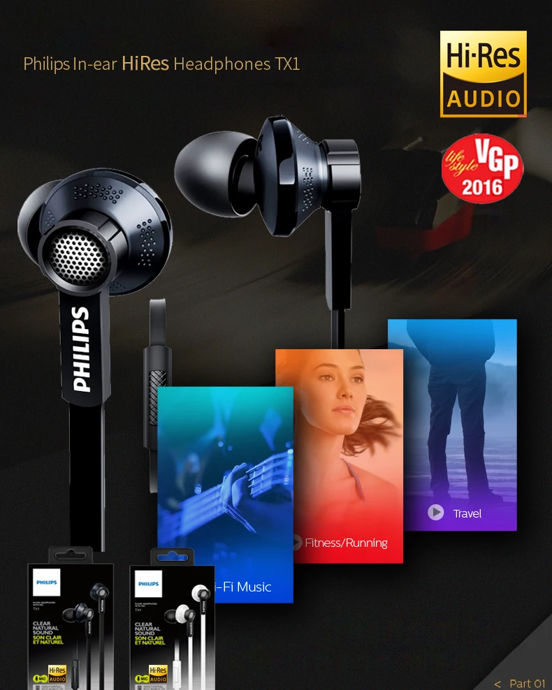 Оригинальные Наушники Philips Tx1 HiRes с высоким разрешением HIFI fever, наушники с шумоподавлением для мобильного телефона xiaomi