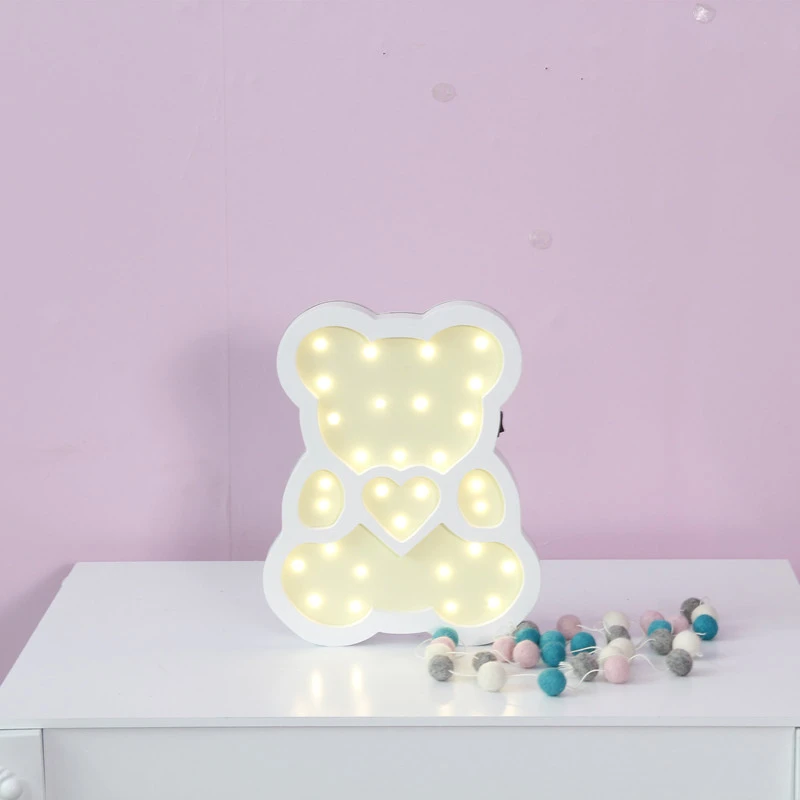 Креативные светодиодные деревянные повесить трубку с милым медведем Детские для