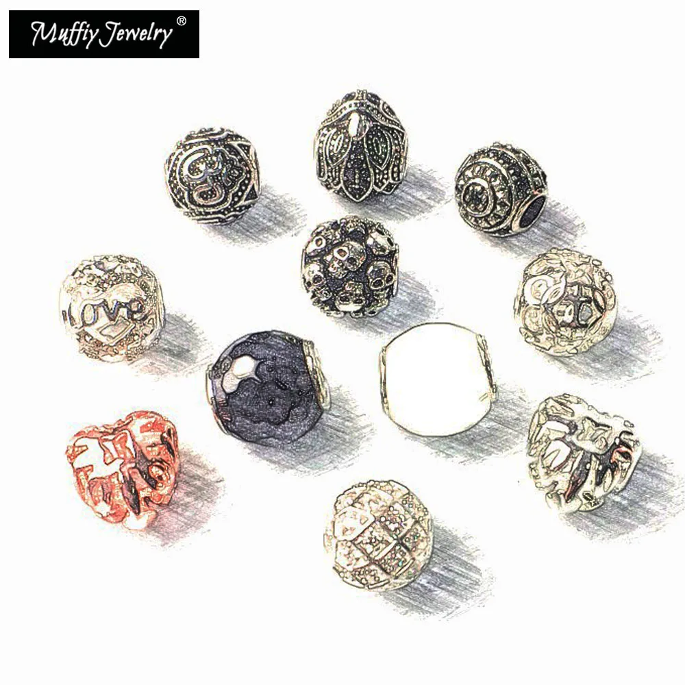 Очаровательные бусы в форме сердца лотоса черепа Ом кристалл орел НЛО Карма