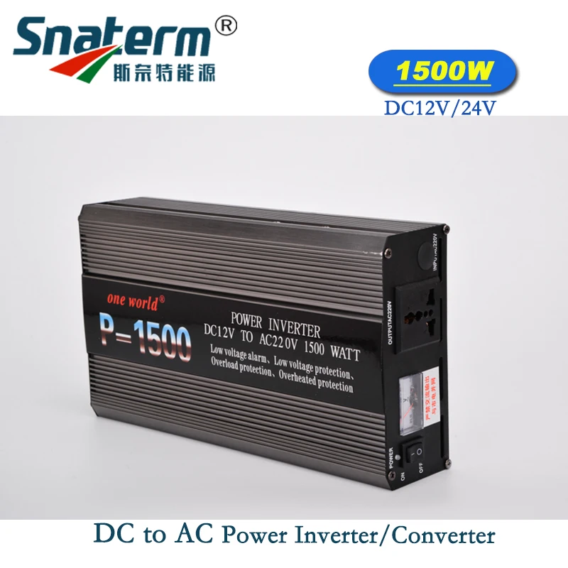 Портативный 1500 Вт пик 3000 Солнечный инвертор DC12V/24 В к AC 220 230 50 Гц/60 Гц
