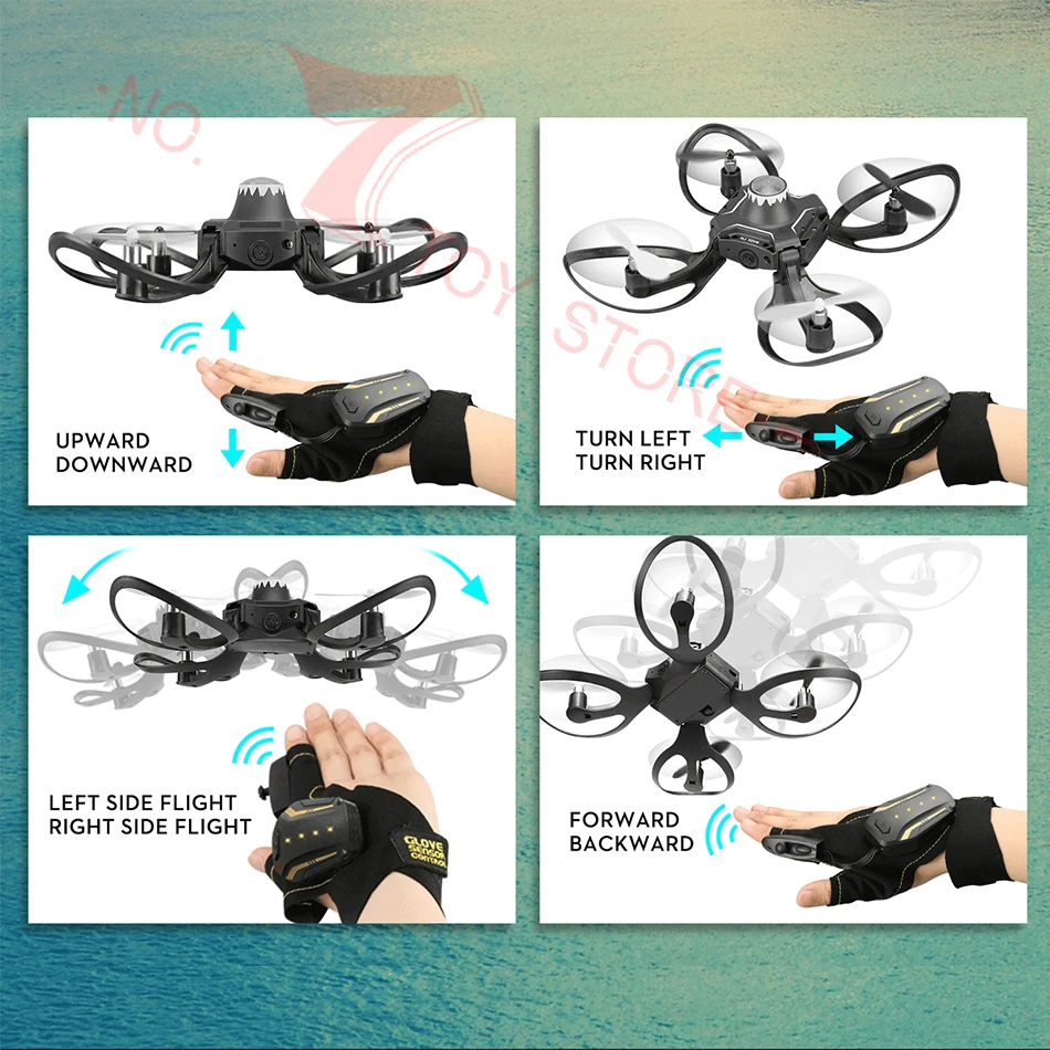 Перчатки управления вертолет мини волшебный Дрон камера wifi FPV датчик жестов складной Квадрокоптер самолет Микро Карманный Дрон игрушка