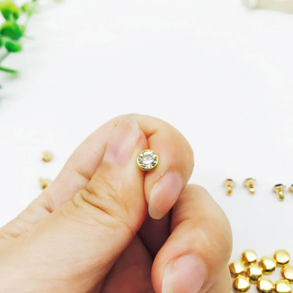 100 шт. 6 мм Nailheads сумки небольшой круглый DIY костюмы металлический край заклепка из