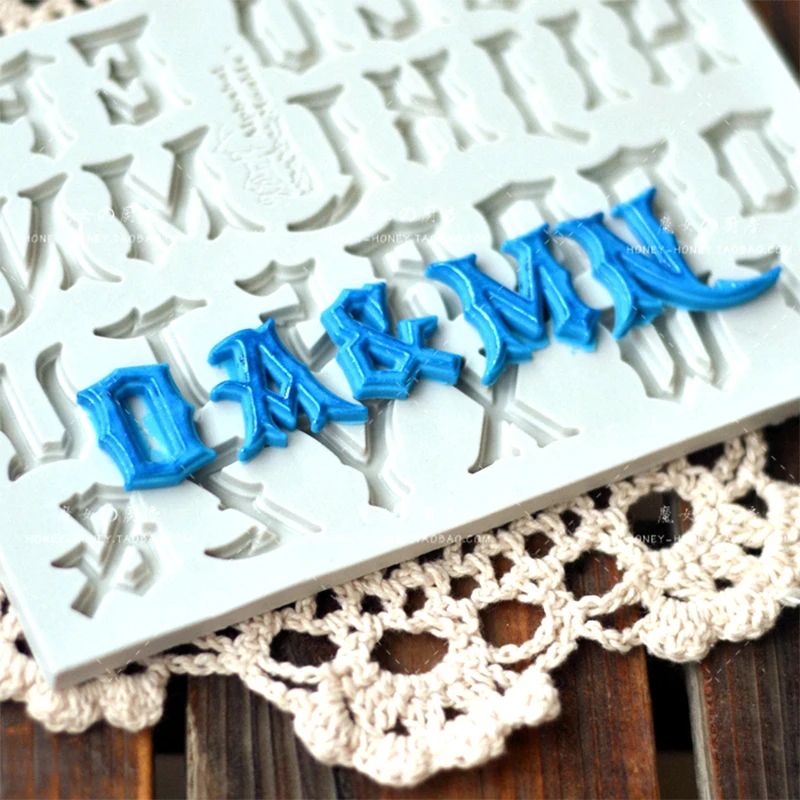 Yueyue Sugarcraft Готический капитал силиконовая форма помадка формы для украшения