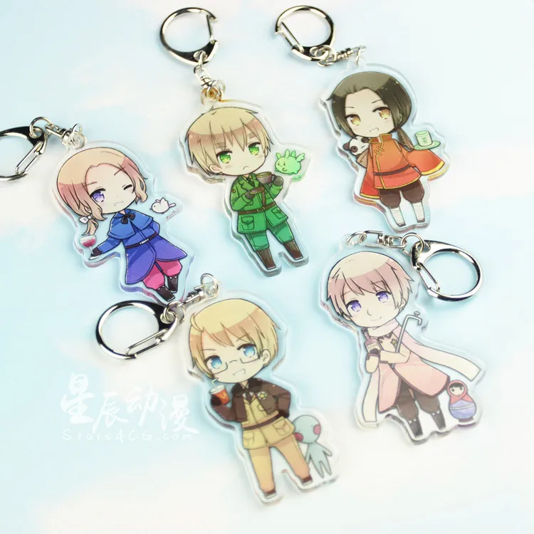 8 типов Hetalia держав оси Q Модель брелка для ключей рисунок Kawaii Милые Акриловые Lucia
