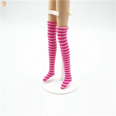 color 9 1 пара новые полосатые чулки для Barbies, Blyth, Momoko, Azone, 1/6 кукла licca носки одежда аксессуары - Цвет: color 9