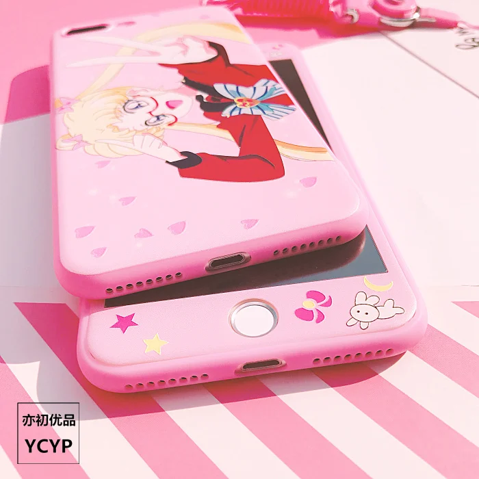 Чехол для iphone XR Cardcaptor Sakura+ пленка для экрана из закаленного стекла для iphone X XS Max 7 8 plus 6 S plus Sailor Moon+ ремешок