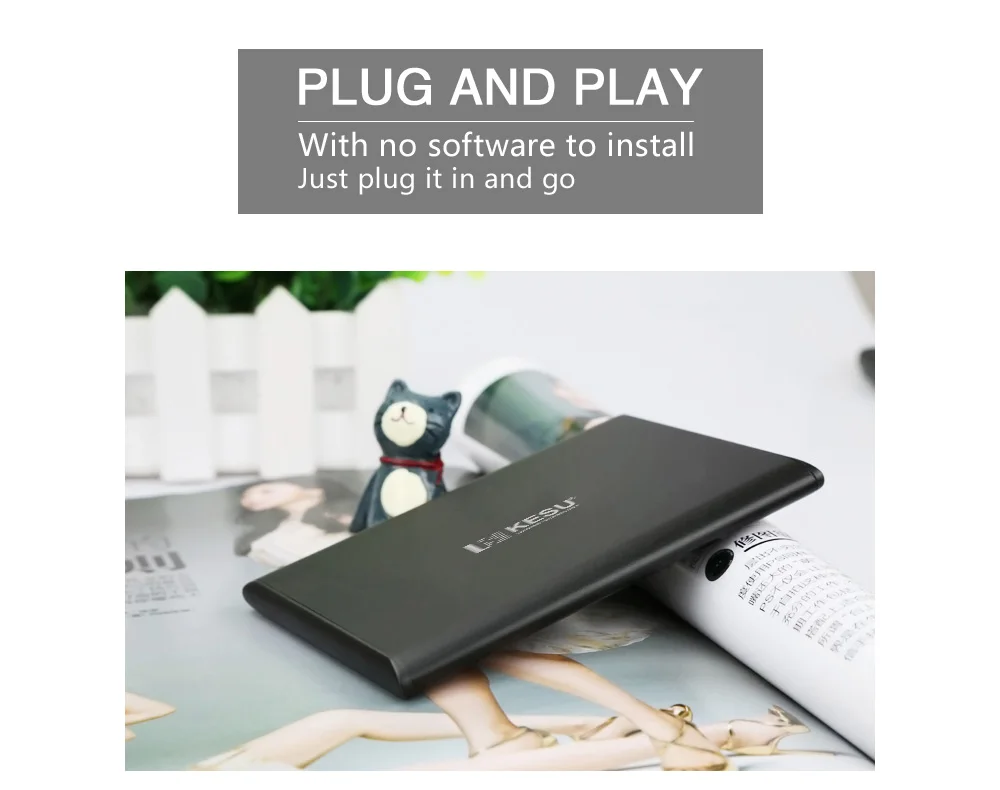 KESU HDD USB3.0 тонкий внешний жесткий диск 1 ТБ 2 ТБ жесткий диск HD для ПК/Mac настольный ноутбук Xbox one, Xbox 360, PS4, tv Box