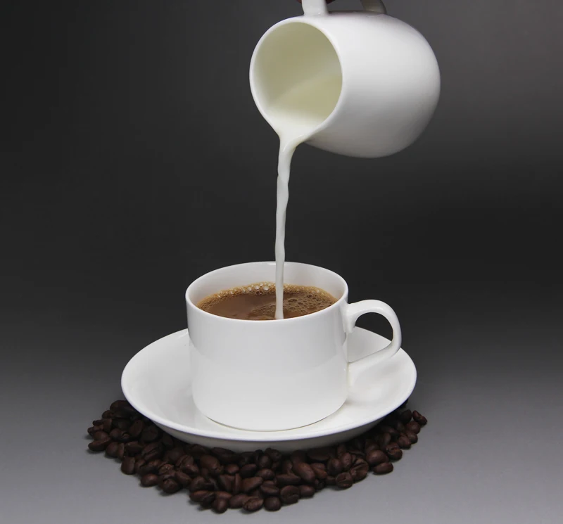 Bone china чистый белый молочный бак удобный чай кофе молочная чашка с плюс