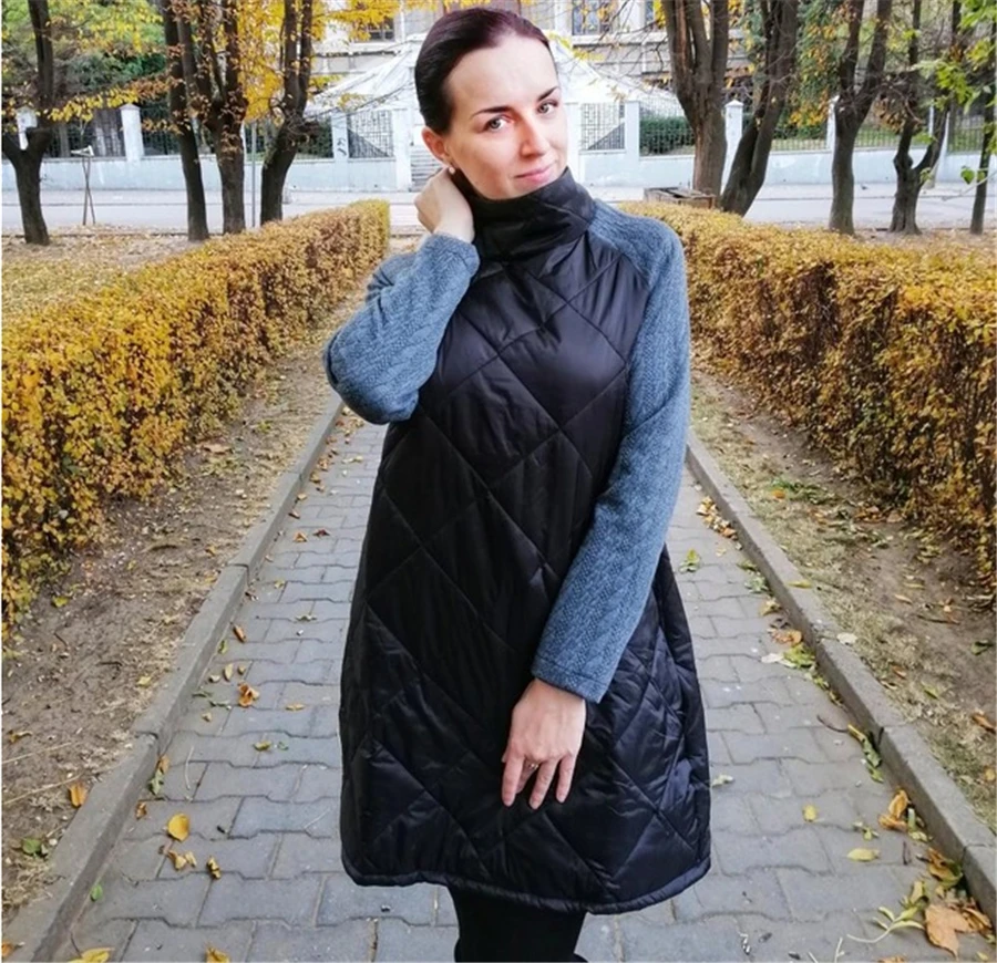 Женское платье с длинным рукавом черное хлопковое повседневное свободное мини