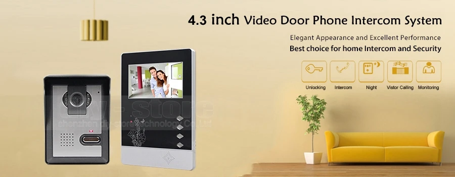 DIYSECUR 4,3 дюймов внутренний монитор+ 600 TVLine HD камера IR ночного видения видео домофон 1V3