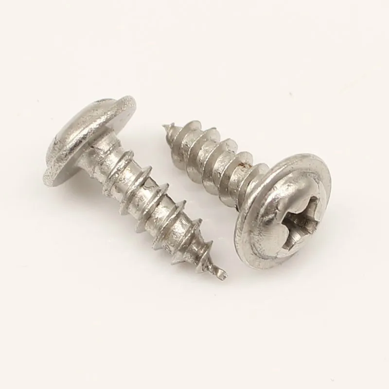 

100Pcs M2 M2.5 M3 Iron plated nickel Steel Round Washer Head Phillips Pan Head Self-tapping Screw