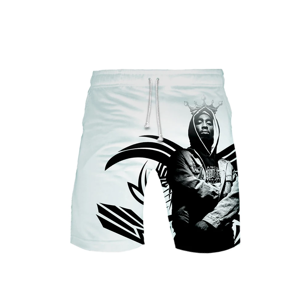 Мужские спортивные шорты до колена 2Pac Tupac Amaru Shakur летние повседневные с 3d принтом