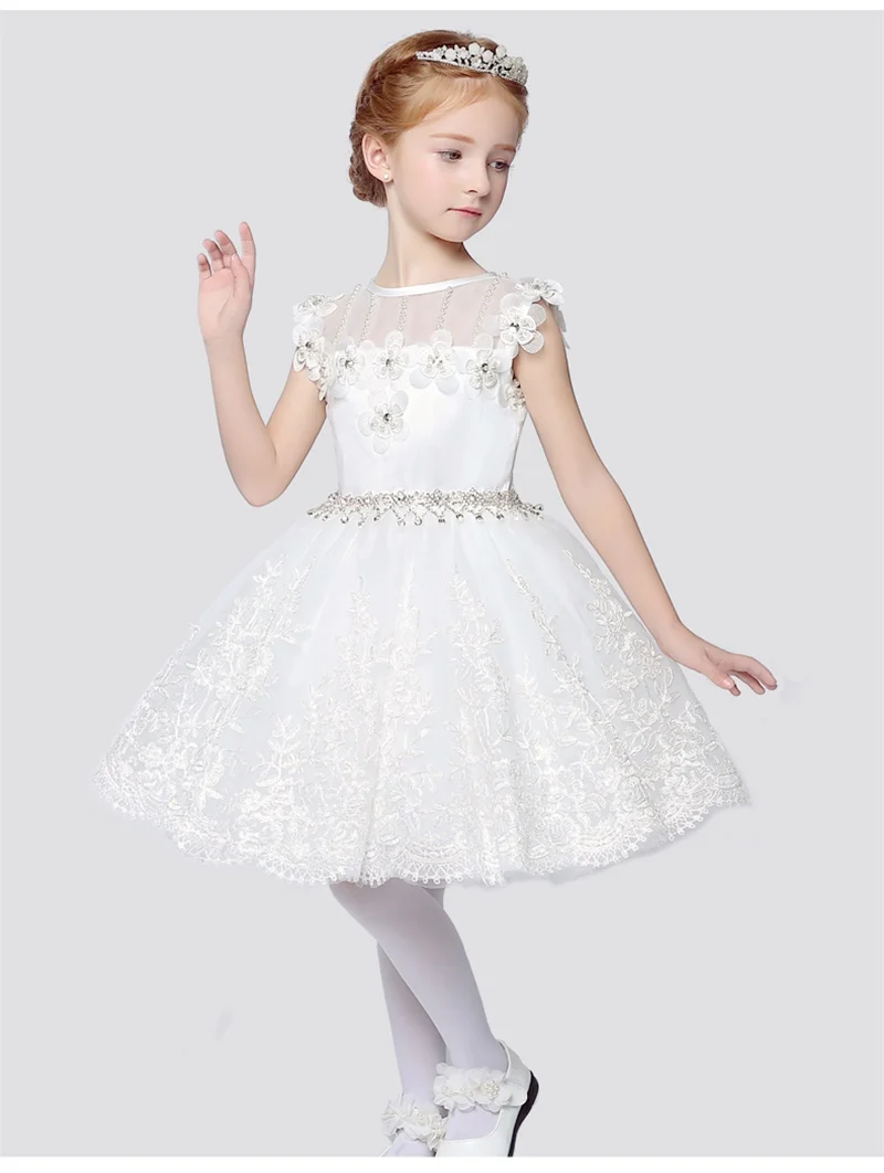 

Latest Flower Girl Dresses with Appliques for Wedding Little Girls Kids/Children Dress Short Party Pageant First Communion Dress