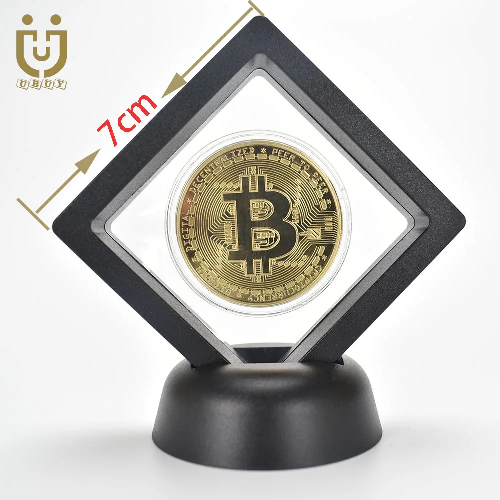 Позолоченный BitCoin Бит монета с Пластик чехол пульсация Litecoin эфириума Doge