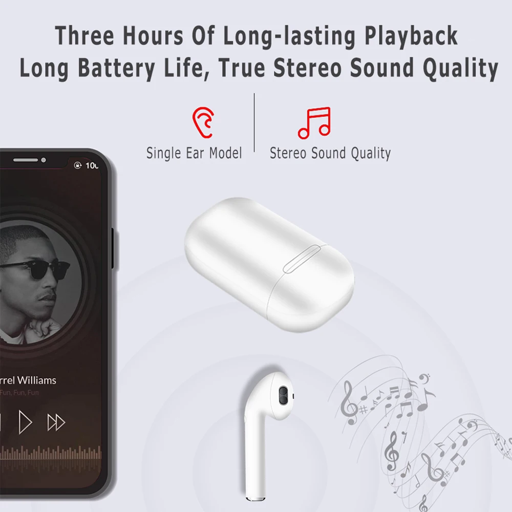I9s Мини Bluetooth 5 0 наушники беспроводные с микрофоном спортивные свободные руки