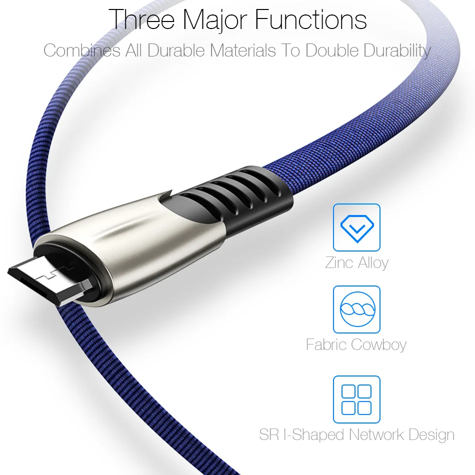 JUSFYU Micro USB кабель 1 м 2 3 Type C с функцией быстрой зарядки для передачи данных iPhone 6 X