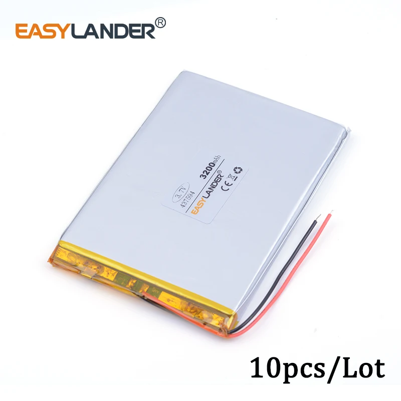 10 шт./лот 3 7 в литий ионная полимерная аккумуляторная батарея 3200 мАч 437594 для