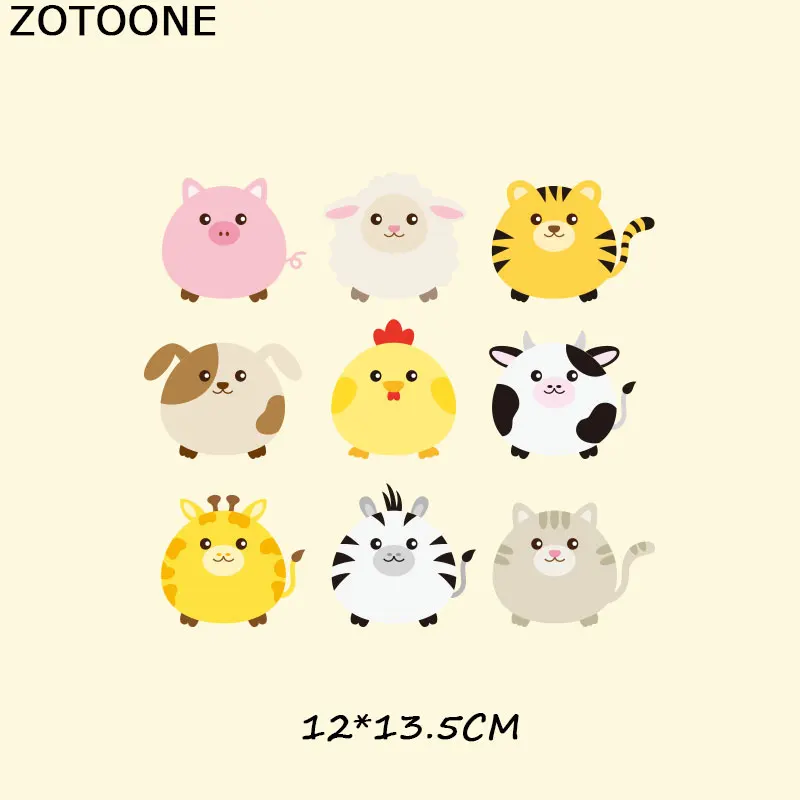 22 ZOTOONE набор патчей для животных, железная передача, сова, собака, кошка, нашивки в форме единорога для детской одежды, сделай сам, аппликация, теплопередача, виниловые наклейки - Цвет: 22