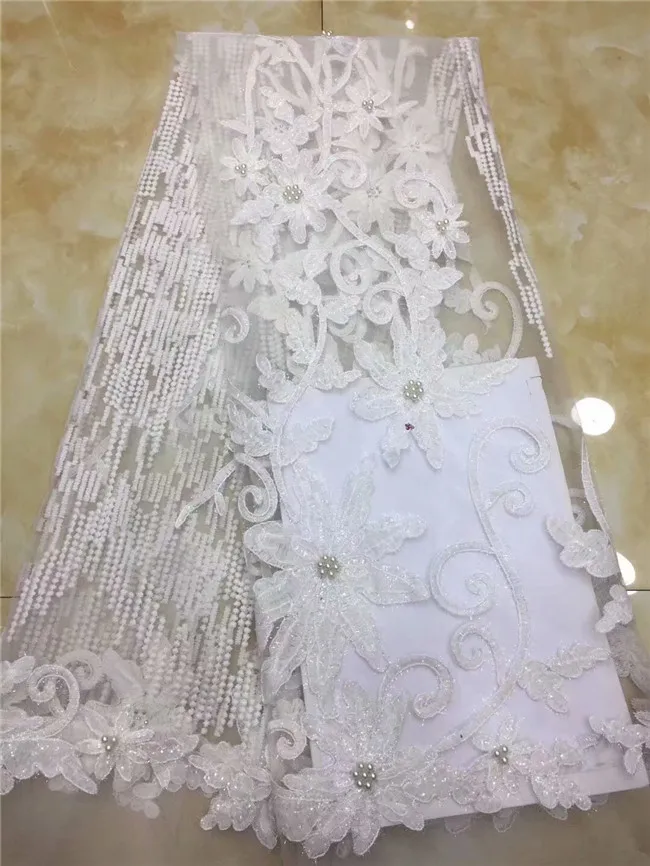 

2019 high-quality African lace fabric French mesh embroidery chiffon lace fabric Nigerian wedding-DP12