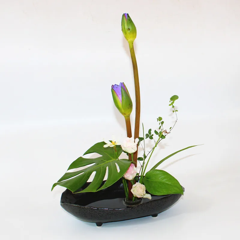 Грубая керамика Ikebana цветочный горшок Настольная Ваза японская Цветочная