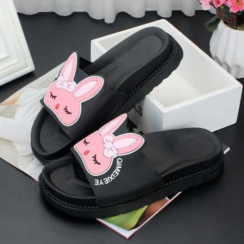 

Cute Slippers Female 2019 Summer Home Fashion Women Platform Slippers Rabbit Women Slides Slippers