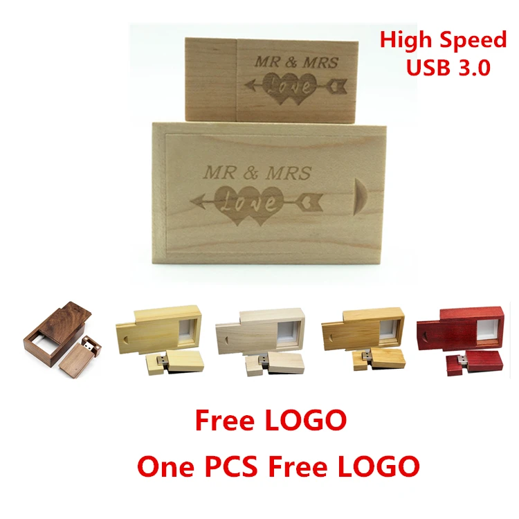 Высокоскоростной USB 3 0 деревянный usb + коробка флешка с бесплатным логотипом 4 ГБ 8