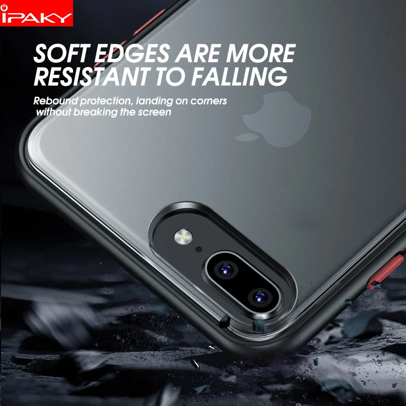 Для iPhone 8 7 чехол Magic Shadow IPAKY 6 6s Plus чехол с цветными кнопками Мягкий Бампер PC Гибридный противоударный чехол для iPhone 8 7 Plus чехол