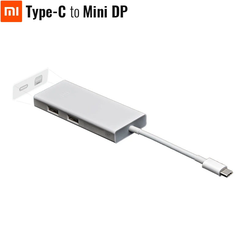 Белый Xiaomi USB-C-Mini DP многофункциональный конвертер Дисплей порт удлинитель зарядное устройство PD3.0 65WMax 4 к/60 Гц концентратор передачи данных - Цвет: Белый