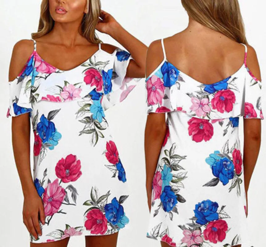 Женское летнее платье-макси в стиле бохо трехцветное платье с цветочным принтом