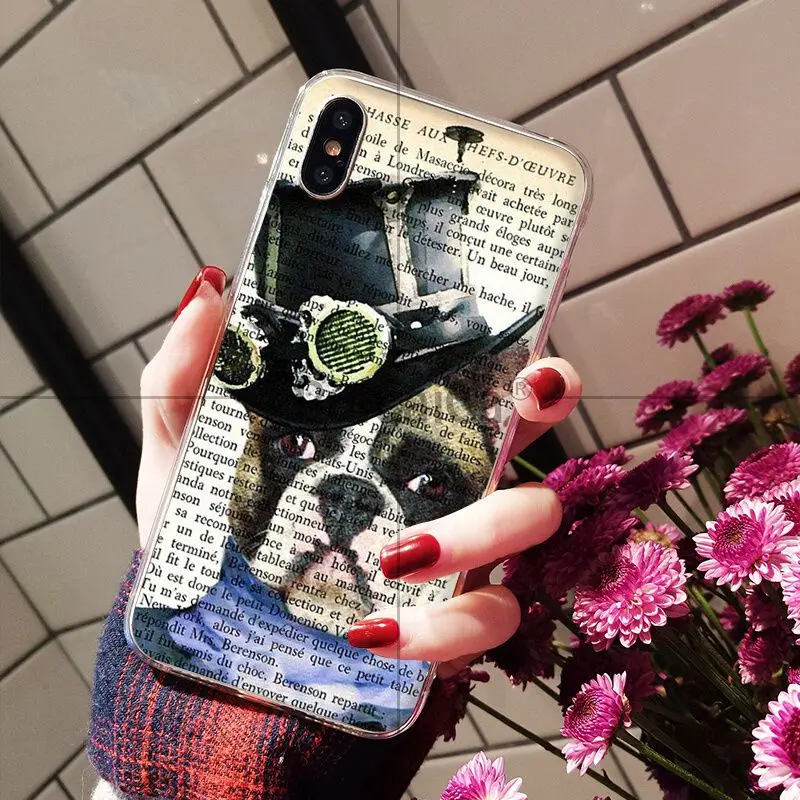 Ruicaica книга газетный фон Французский бульдог Телефон чехол для Apple iPhone 8 7 6 6S Plus X XS