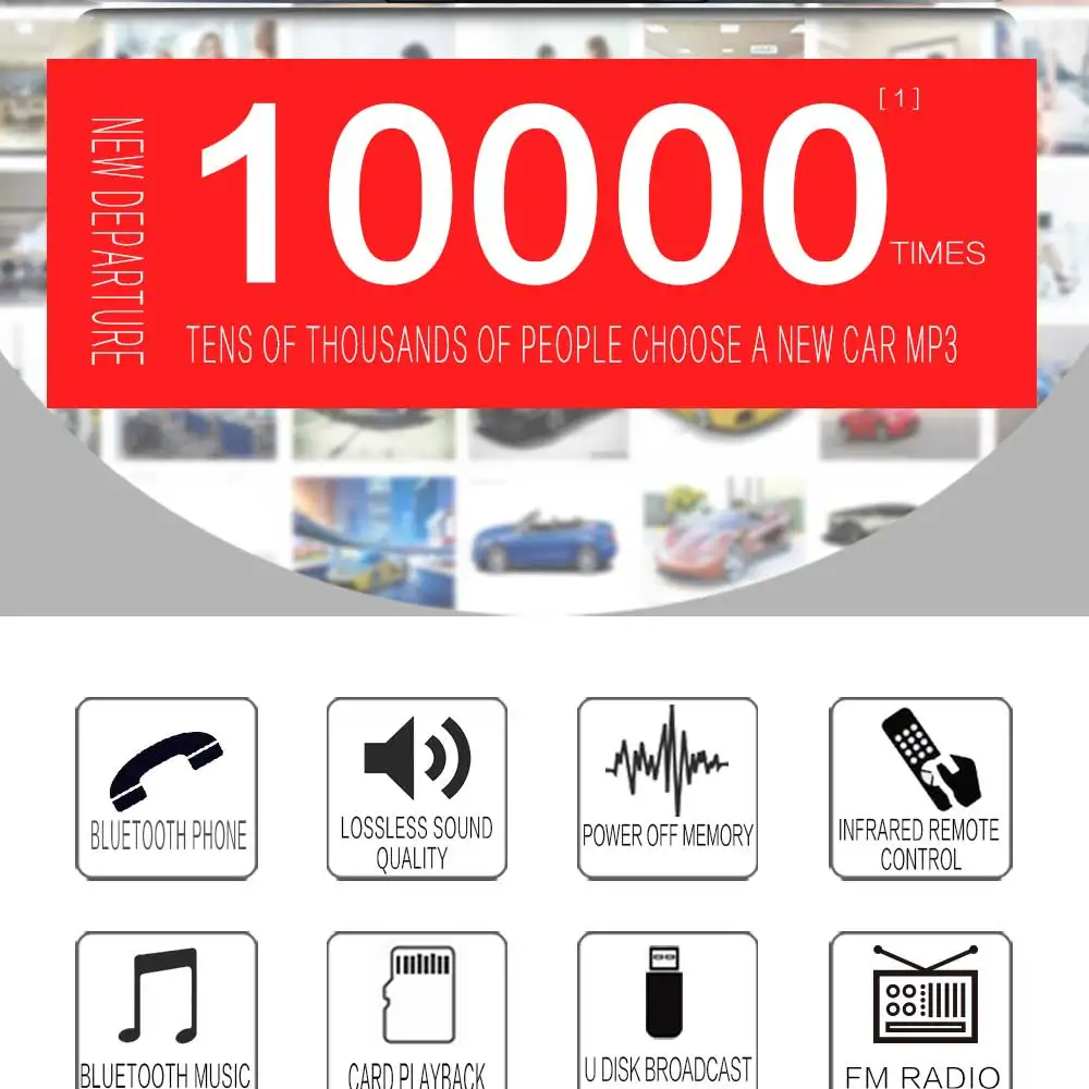 Автомагнитола 1 Din MP3 плеер Стерео Авторадио мультимедийный плеер Bluetooth FM пульт дистанционного управления Handsfree звонки USB SD cardIn-Dash