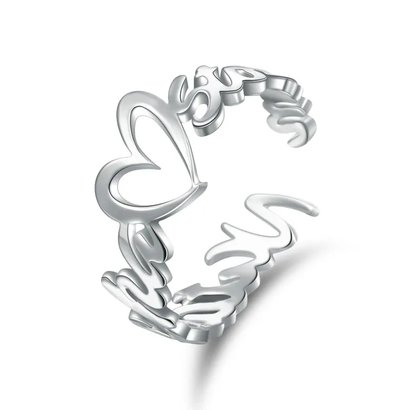

DODOAI Custom Name Ring Gold Color Personalized Name Ring With Heart High Quality Stainless Steel Men Jewelry Not Fade
