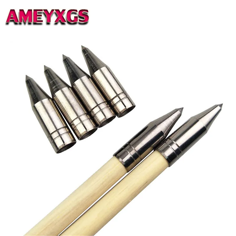 24/50Pcs Archery Point Arrowhead 8mm Target Field Tips Fit Wooden/Bamboo Arrow Shaft Hunting Shooting Practice Accessories | Спорт и