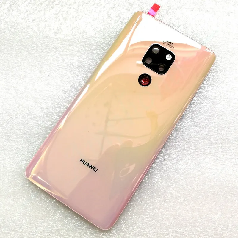Новая задняя крышка из закаленного стекла для huawei mate 20, запасные части, задняя крышка для батареи, корпус+ рамка для камеры+ крышка для вспышки - Цвет: Pink