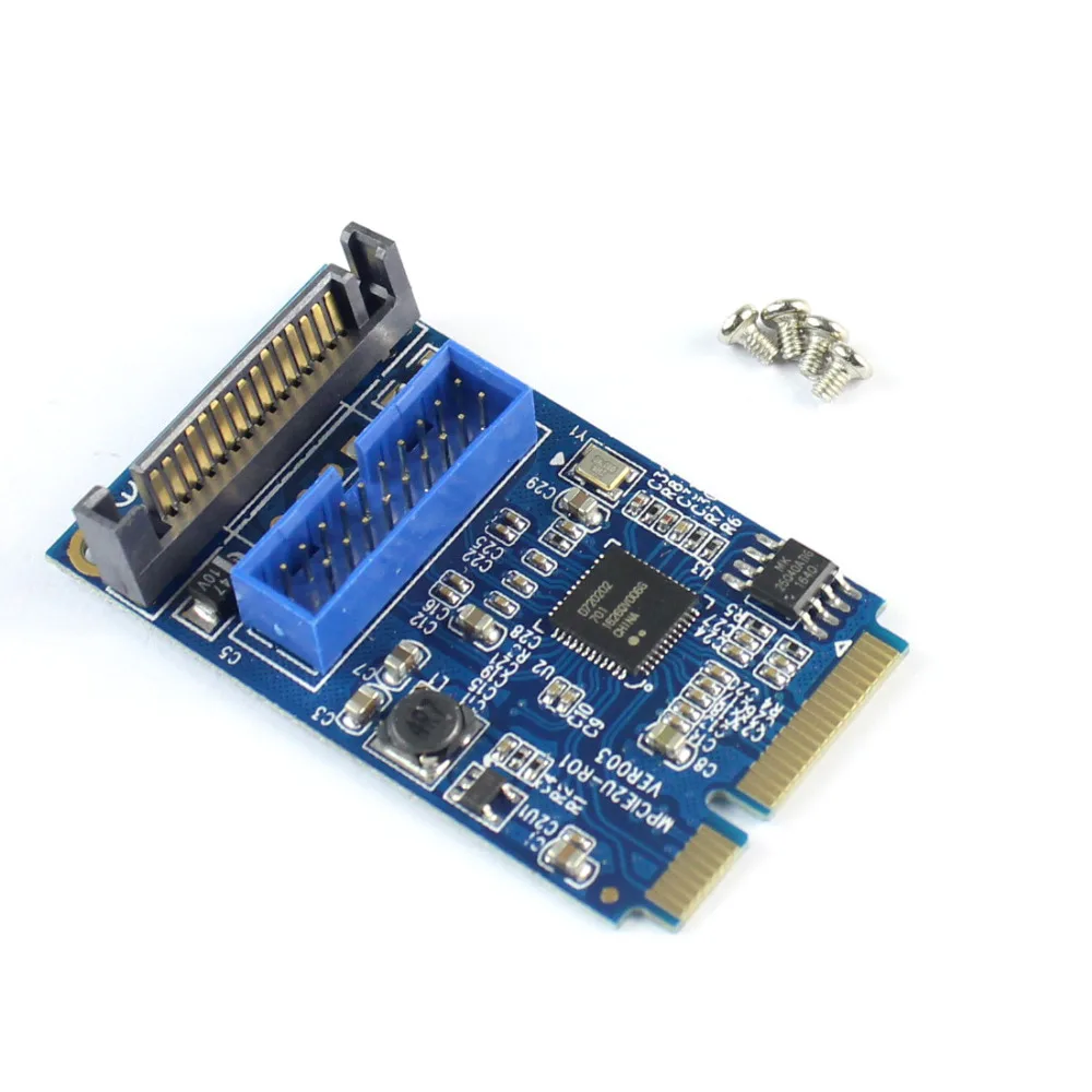 Mini PCI E к 19 контактный USB 3 0 5 Гбит/с двойной SATA USB3.0 мини адаптер расширения карты|sata