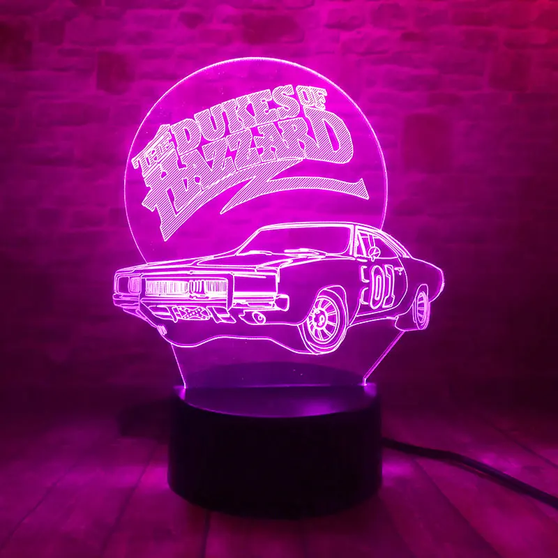 Люминесцентная модель автомобиля дукеры гамащерицы игрушки 3D ночсветильник