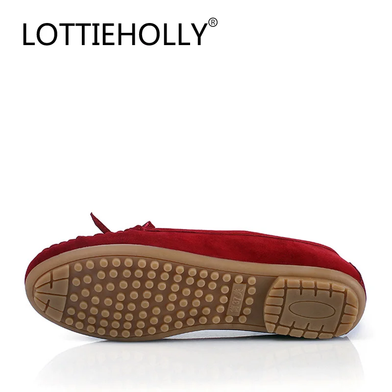 LOTTIEHOLLY/модные однотонные женские лоферы на плоской подошве с бантом бабочкой